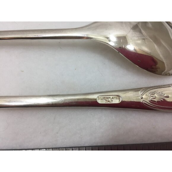 Vintage Italy Silverplate Salad Set Fork Spoon 25091 - Picture 4 of 4